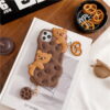Coffee Biscuit Bear Silicone Phone Cover for Apple iPhone Model