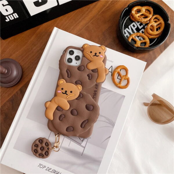 Coffee Biscuit Bear Silicone Phone Cover for Apple iPhone Model