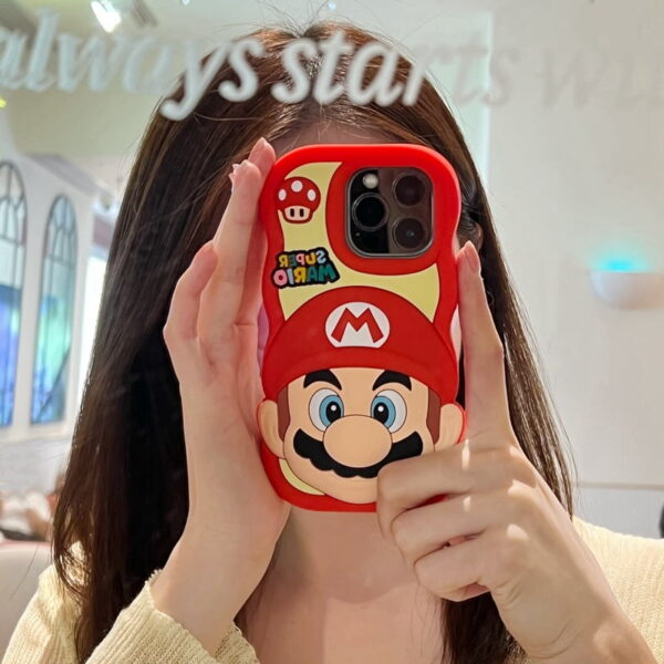 Red Super Mario Silicone Phone Case for Apple iPhone Models