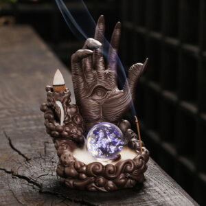 Halloween Ghost Hand Devil Eye Purple Sand Backflow Incense Holder