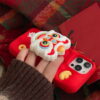 Cute Cartoon Lion Silicone Phone Cover With Bracket for Apple iPhone Models