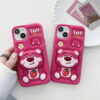 Rose Strawberry Bear Silicone Phone Cover for Apple iPhone Models