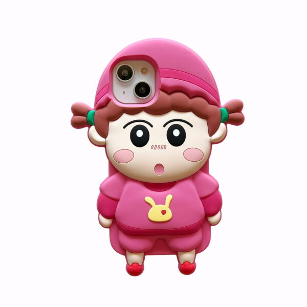 Cute Pink Girl Silicone Phone Shell for Apple iPhone Models