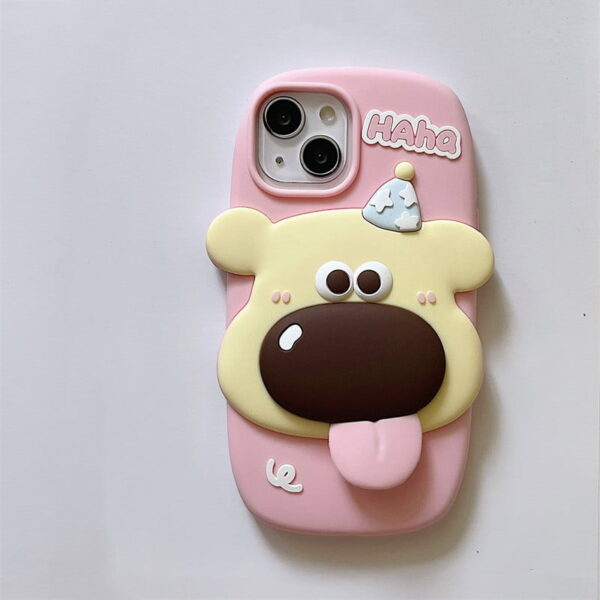 3D Cartoon Dog Silicone Phone Case for Apple iPhone Model