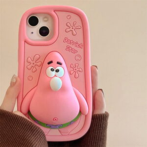 Pink 3D Patrick Star Silicone Phone Cover for Apple iPhone Model