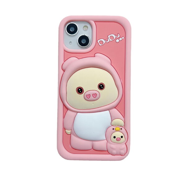 O1CN01FluKzC1XhRHN8yKfQ_!!2212861662955-0-cib 3D Pink Pigs Silicone Phone Case for Apple iPhone Model