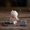 Cute Cat Ceramic Incense Stick Holder Burner
