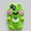 O1CN01GNbIAN2ICYWNEwawN_!!2203426429250-0-cib 3D Green Frog Silicone Mobile Phone Shell for Apple iPhone Model