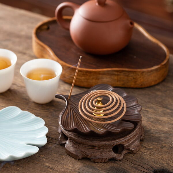 O1CN01GTDXrX1Trjh5abQ6H_!!2210056952436-0-cib Bodhi Leaf Ginkgo Leaf Ceramic Stick Incense Holder
