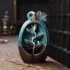 Pumpkin Blue Ceramic Fountain Smoke Backflow Incense Burner Pumpkin Blue Ceramic Fountain Smoke Backflow Incense Burner