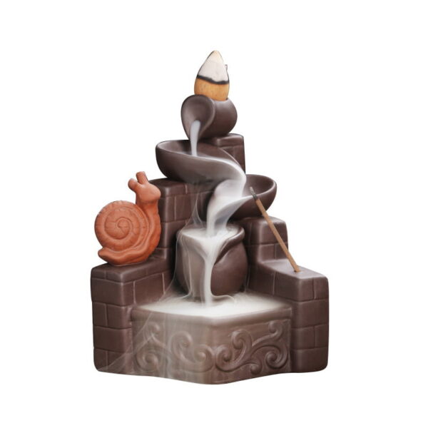 Snail City Wall Clay Pot Ceramic Backflow Incense Burner