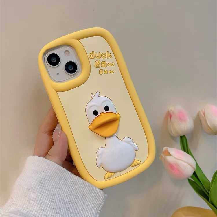 Funny 3D Cartoon Duck Silicone Phone Case for Apple iPhone Model