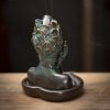 Flower Lady Blue Ceramic Backflow Incense Burner - Image 4