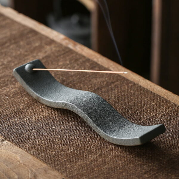 Wave Shape Macaron Color Ceramic Frosted Incense Stick Holder