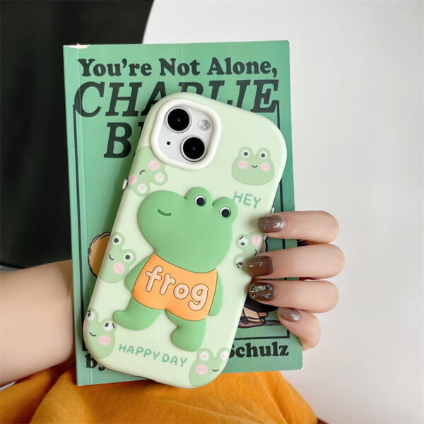O1CN01HxjwvS256WGM92bpl_!!3020887477-0-cib 3D Green Frog Silicone Cell Phone Cover for Apple iPhone Model