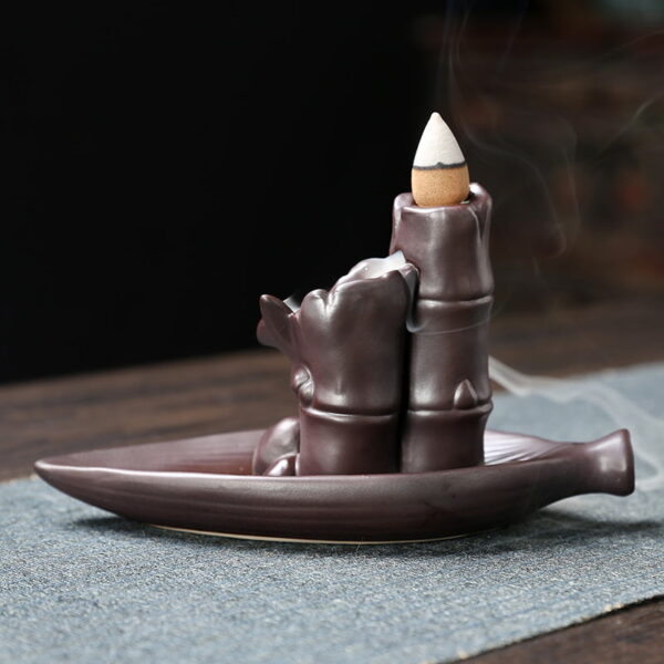 O1CN01I0d2gO1kW4HnOOFeD_!!2551464690-0-cib Bamboo Knots Bamboo Shoots Bamboo Leaf Ceramic Backflow Incense Holder Waterfall