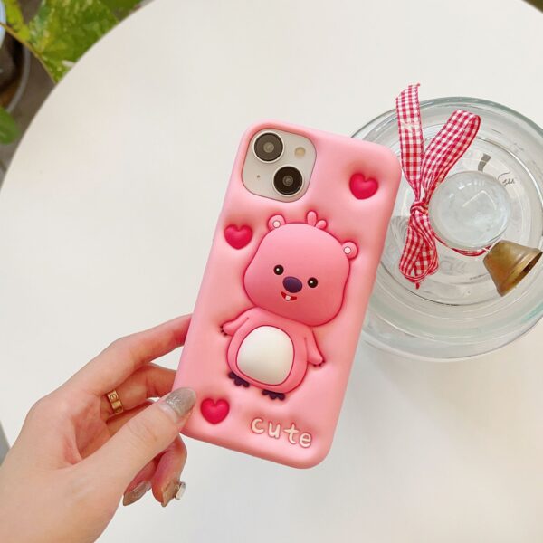 Pink Beaver Silicone Cell Phone Shell for Apple iPhone Models