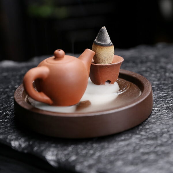 Teapot Teacup Ceramic Incense Stick Holder Backflow Incense Cone Burner