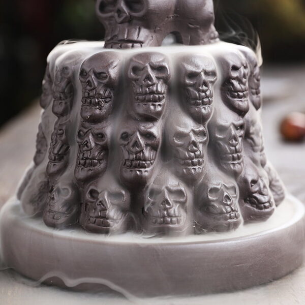Halloween Skull Mountain Ceramic Back Flow Waterfall Incense Burner Halloween Skull Mountain Ceramic Back Flow Waterfall Incense Burner