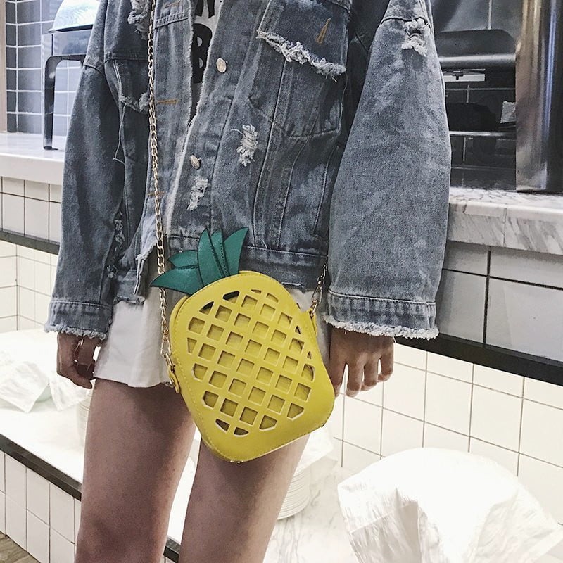 Hollow Pineapple PU Leather Bag Crossbody Bag Shoulder Bag - Image 3