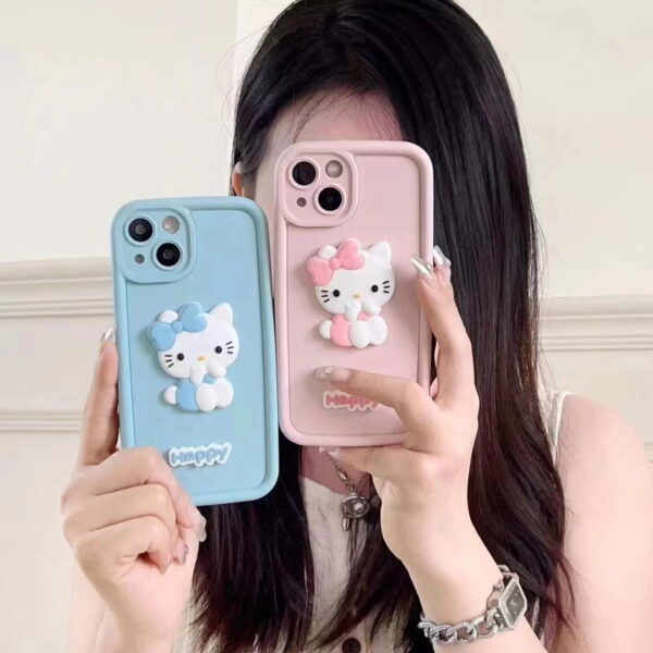 Happy Hello Kitty TPU Phone Case for Apple iPhone Models