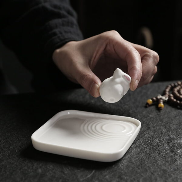 Rabbit Moon Astronaut Ceramic Incense Stick Holder