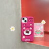 Cute Silicone Strawberry Bear Phone Case for Apple iPhone Models