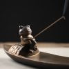 Frog Fishing Boat Ceramic Incense Stick Holder - Image 4