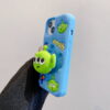 3D Cartoon 3 Eyes Monster Stand Silicone Phone Case for Apple iPhone Model
