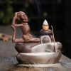 Halloween Yoga Skeleton Ceramic Backflow Incense Holder