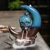 Crescent Moon Skull Ceramic Incense Waterfall Fountain Backflow Burner - Image 5