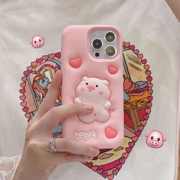 Pink Pig Silicone Phone Cover for Apple iPhone Models