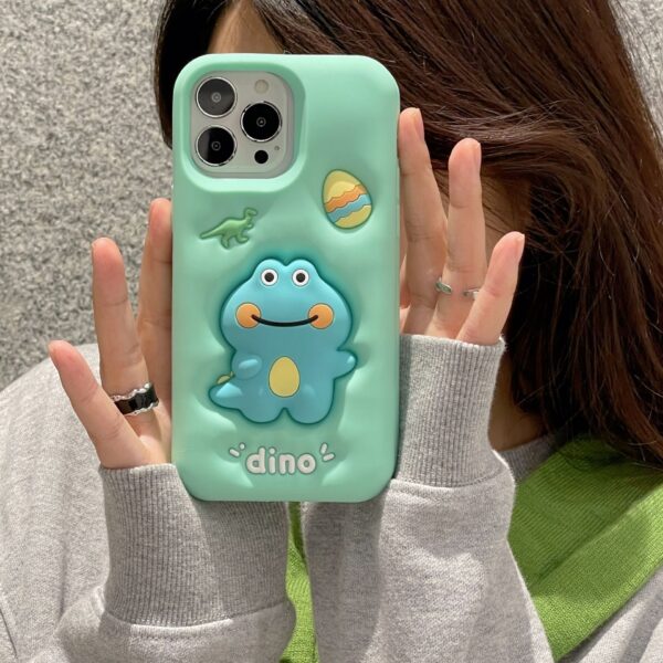 3D Cyan Dinosaur Silicone Phone Case for Apple iPhone Model 3D Cyan Dinosaur Silicone Phone Case for Apple iPhone Model