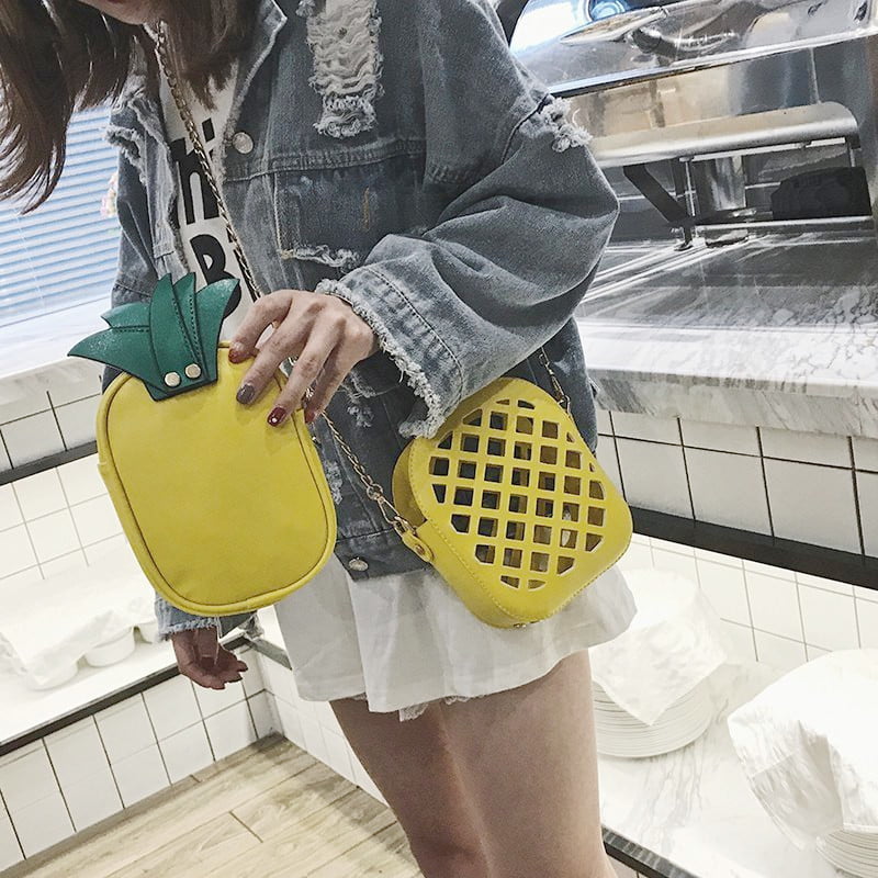 Hollow Pineapple PU Leather Bag Crossbody Bag Shoulder Bag - Image 2