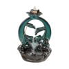 Full Moon Lotus Flower Blue Ceramic Backflow Incense Burner - Image 6