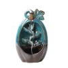 Pumpkin Blue Ceramic Fountain Smoke Backflow Incense Burner - Image 4