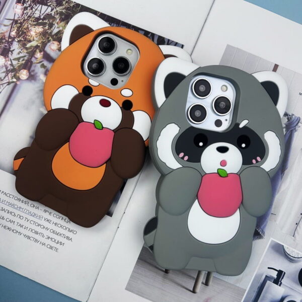 3D Raccoon Liquid Silicone Phone Cover for Apple iPhone Model 3D Raccoon Liquid Silicone Phone Cover for Apple iPhone Model