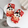 Red Cartoon Crayon Shin-chan Silicone Phone Cover for Apple iPhone Models