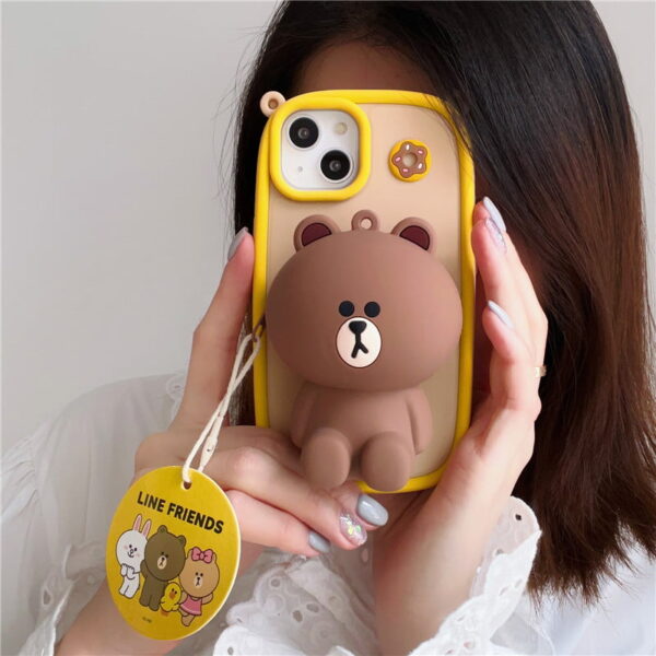 Coin Purse Bear Silicone Phone Case for Apple iPhone Models