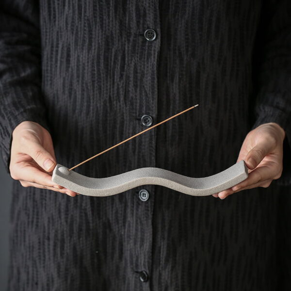Wave Shape Macaron Color Ceramic Frosted Incense Stick Holder