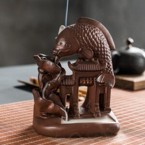 O1CN01MxXpd91kW4Cy6SgRy_!!2551464690-0-cib Carp Leaping Over the Dragon Gate Ceramic Backflow Incense Burner
