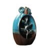 Pumpkin Blue Ceramic Fountain Smoke Backflow Incense Burner - Image 5