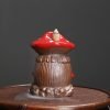 Red Mushroom Ceramic Back Burning Incense Burner - Image 5