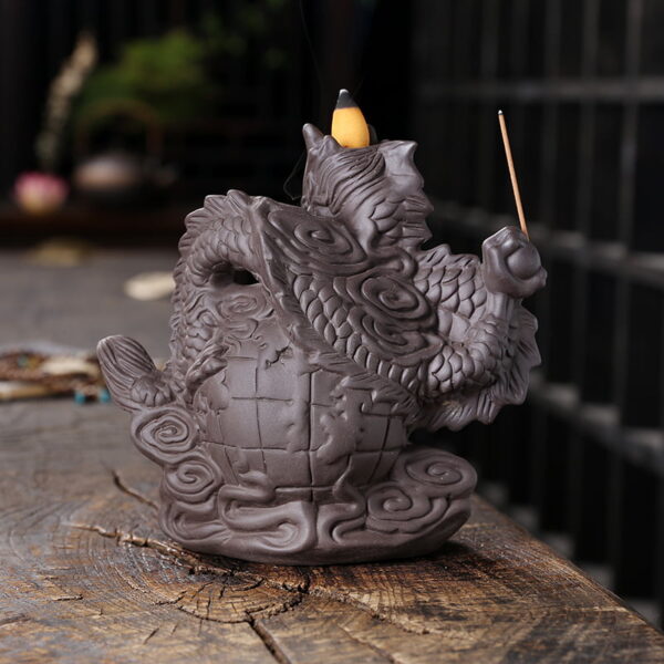 Dragon Globe Clouds Purple Sand Reverse Smoke Incense Burner Dragon Globe Clouds Purple Sand Reverse Smoke Incense Burner