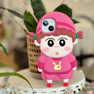 Cute Pink Girl Silicone Phone Shell for Apple iPhone Models