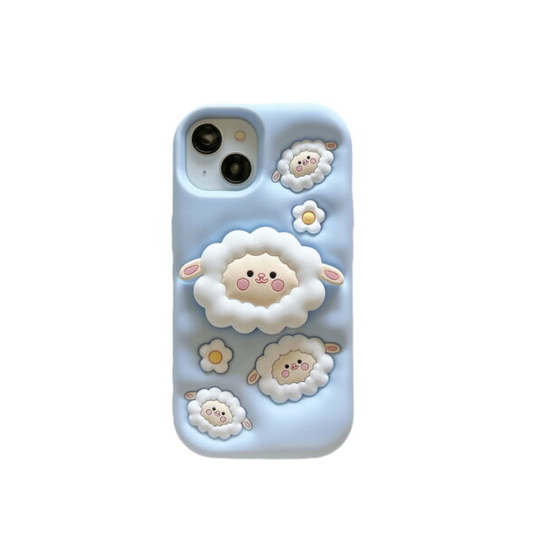 O1CN01ONIsvx1jt8jXUEkzj_!!2214609204605-0-cib 3D Sheep Stand Silicone Phone Case for Apple iPhone Model