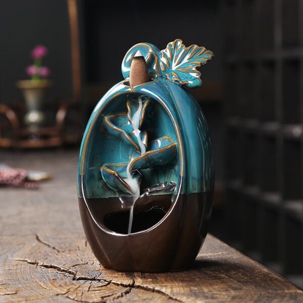 O1CN01PNGE6a1kW4FgvEc0Q_!!2551464690-0-cib Pumpkin Blue Ceramic Fountain Smoke Backflow Incense Burner