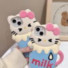 Milk Hello Kitty Silicone Phone Shell for Apple iPhone Model