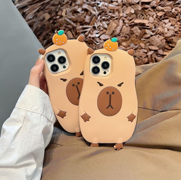 Cartoon Capybara Silicone Phone Case for Apple iPhone Model