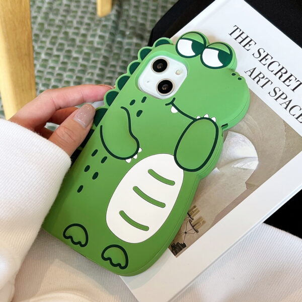 O1CN01QzRULo1xCSOavhHuk_!!2215112986407-0-cib 3D Green Crocodile Silicone Phone Shell for Apple iPhone Model